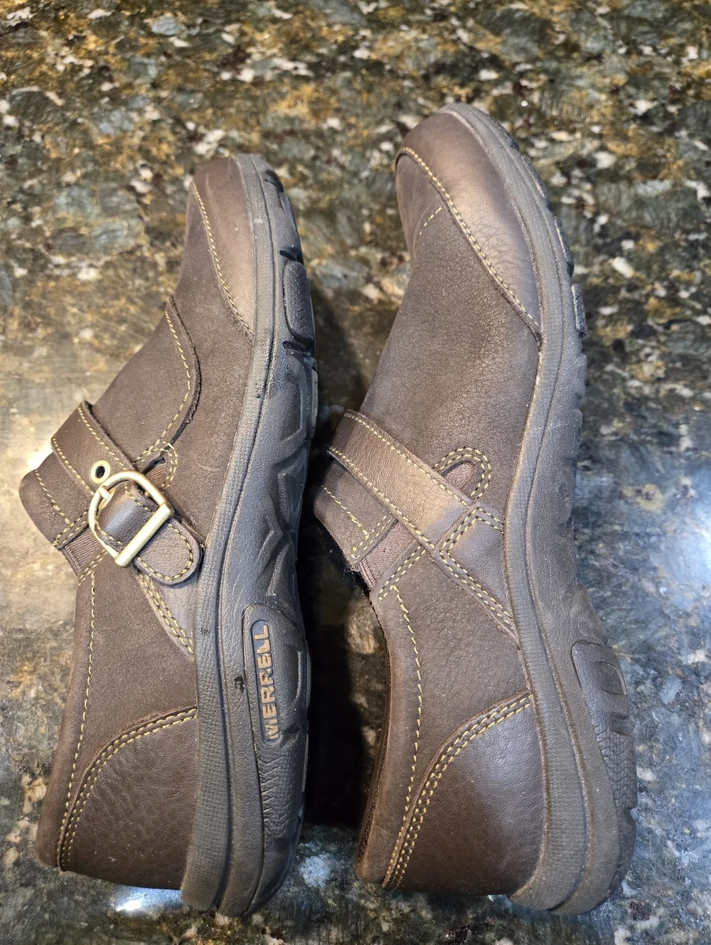 Merrell Women's Dassie Buckle Shoes in Brown Leather Size 8 - Picture 6 of 9